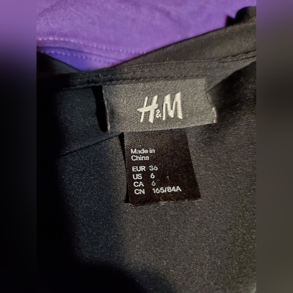 H&M little black dress ruffle silky dress - Picture 8 of 9